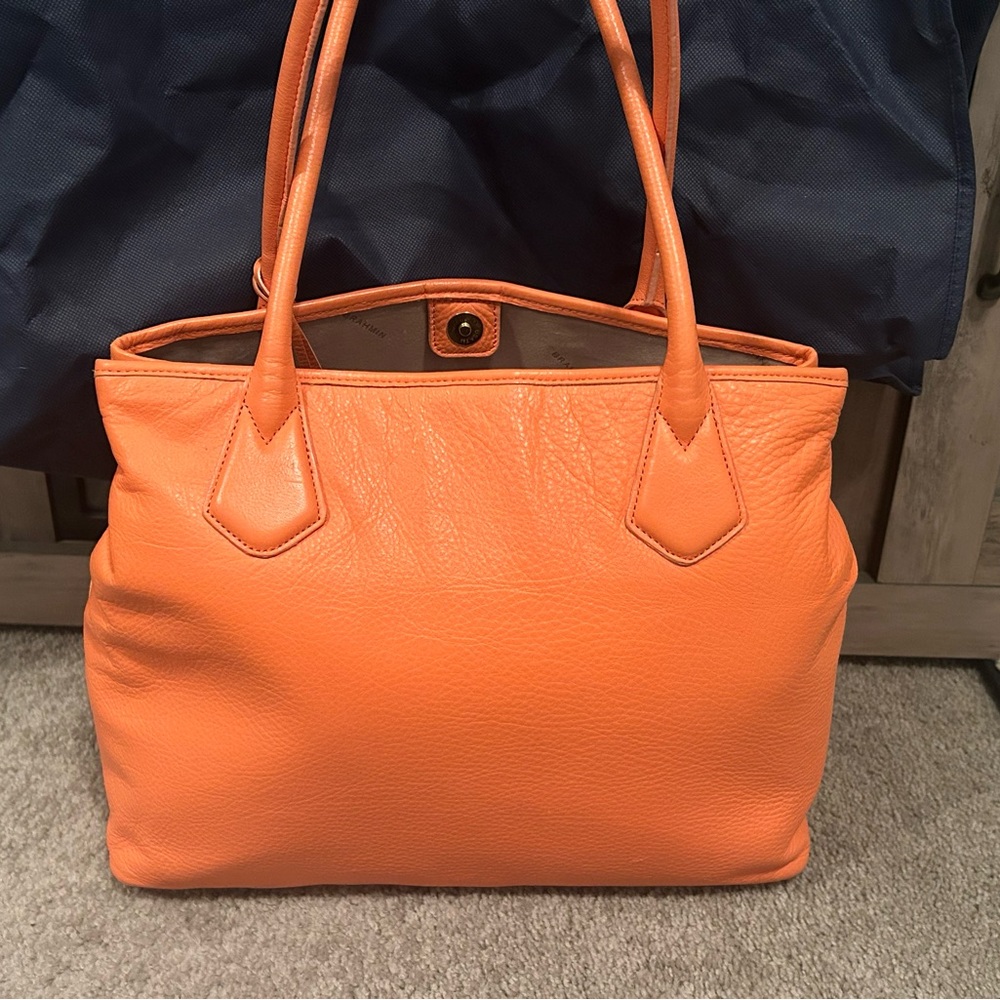 Brahmin Coral Pebbled Leather Tote & Matching Zip-Around Wallet Set - Picture 7 of 16